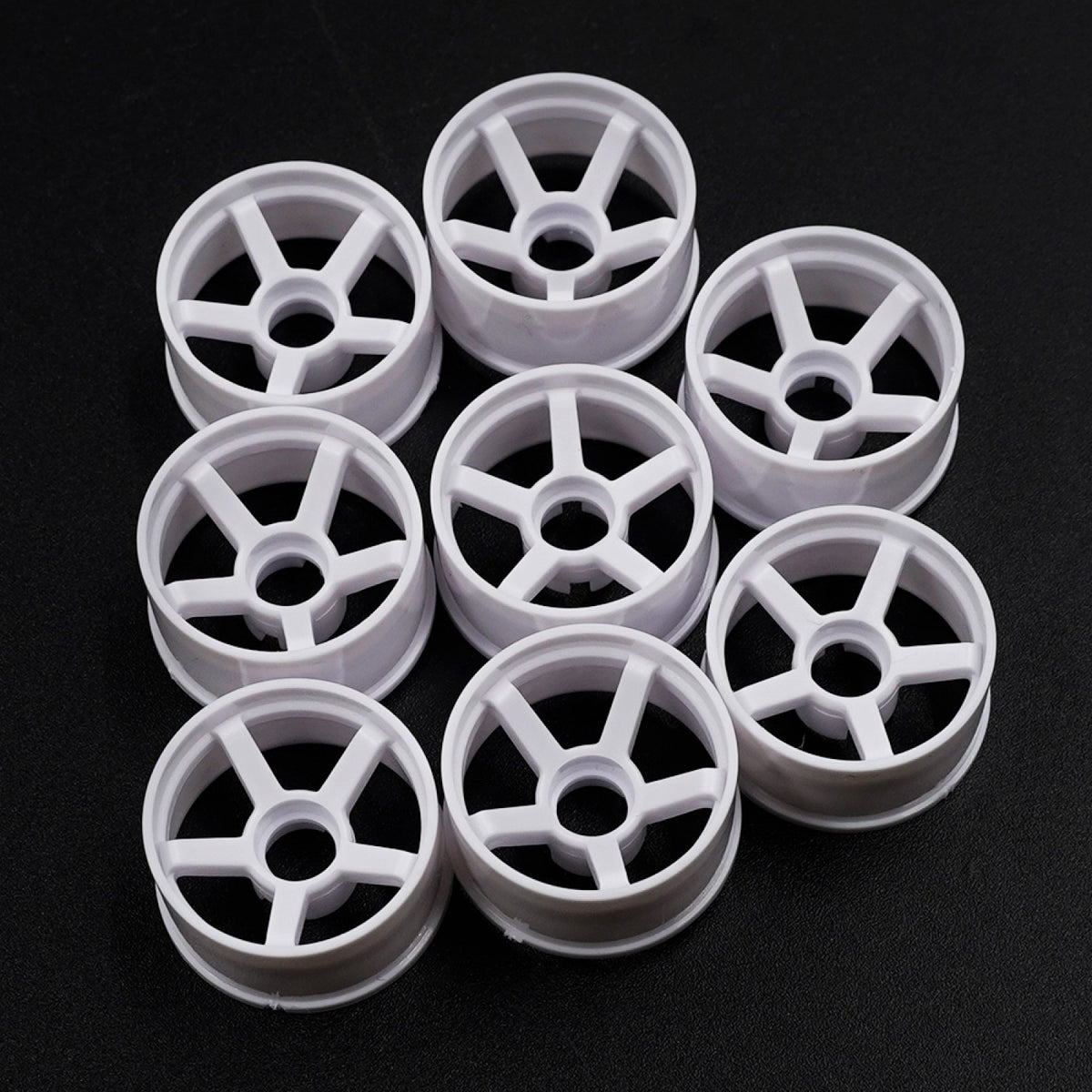 Yeah Racing Plastic Wide Rim RWD Set 11mm X 20mm (Offset 0 +1 +2 -1) White For 1/28 Mini-Z WL-0185WT