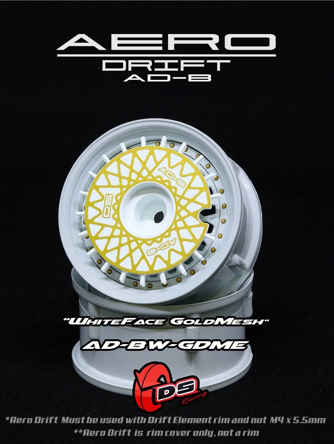 Aero Drift flat AD-AB black white with gold