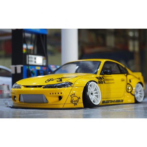 Addiction RC ad-hb21 Nissan Silvia S15 Rocketbunny Clear Body Set For 1/10 RC Drift