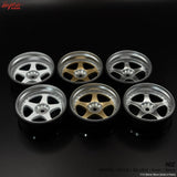 NIZ 5-Star Multipiece Style 1-10 Rims 8mm White Gold Silver [Hayashi Garage]