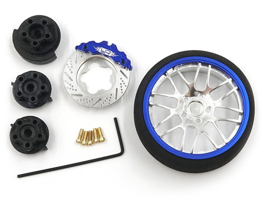 Yeah Racing Aluminum Transmitter Steering Wheel Set Blue Type B Fits Futaba KO Sanwa Flysky Traxxas