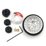 Yeah Racing Aluminium Transmitter Steering Wheel Set Type A Silver or Purple - Fits Futaba/KO/Sanwa/Flysky NB4