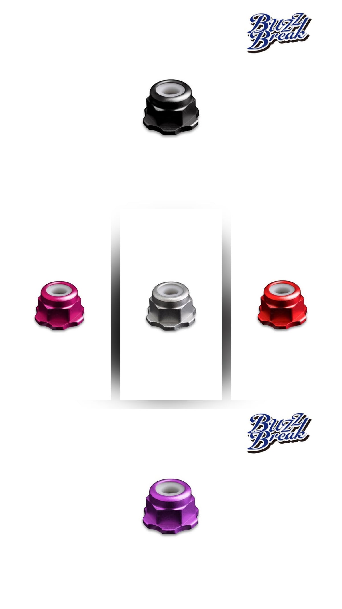 OVERDOSE BB-LN-00 BuzzBreak BB Lock Nut (4pcs) Various Colours
