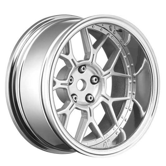 LOUISE RC 1/10 DRIFT 2,4,6,8MM OFFSET 14-SPOKE WHEELS MATTE SILVER  LNHA561 (4pcs)
