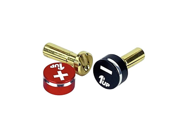 1U-190431 - 1up LowPro Bullet Plugs & Grips - 4mm - Black/Red