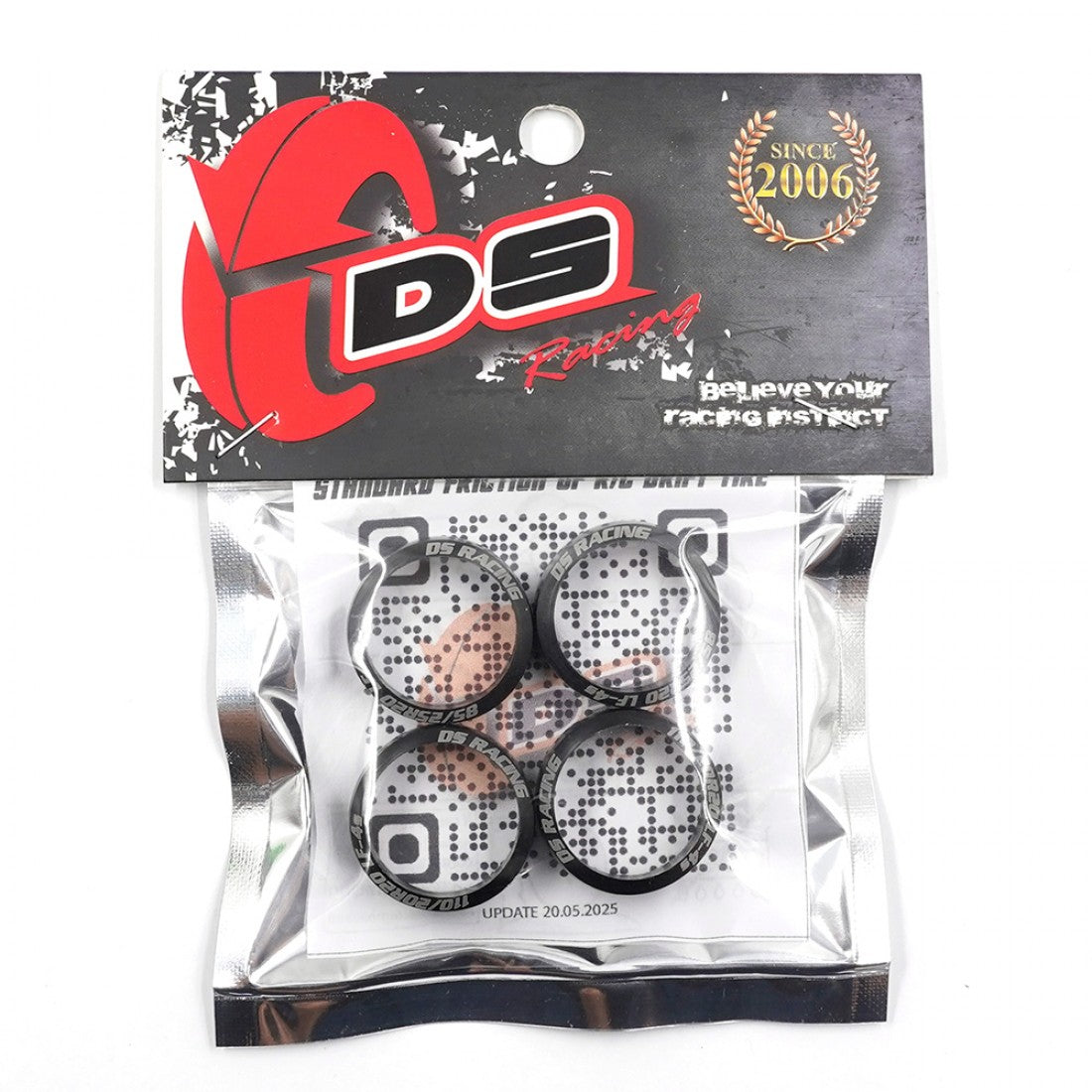 DS Racing LF4S OD 24.5mm ID 20mm Mini Drift Tire 4 pcs Black For Mini-Z Drift MI20-24.5-LF4SNW