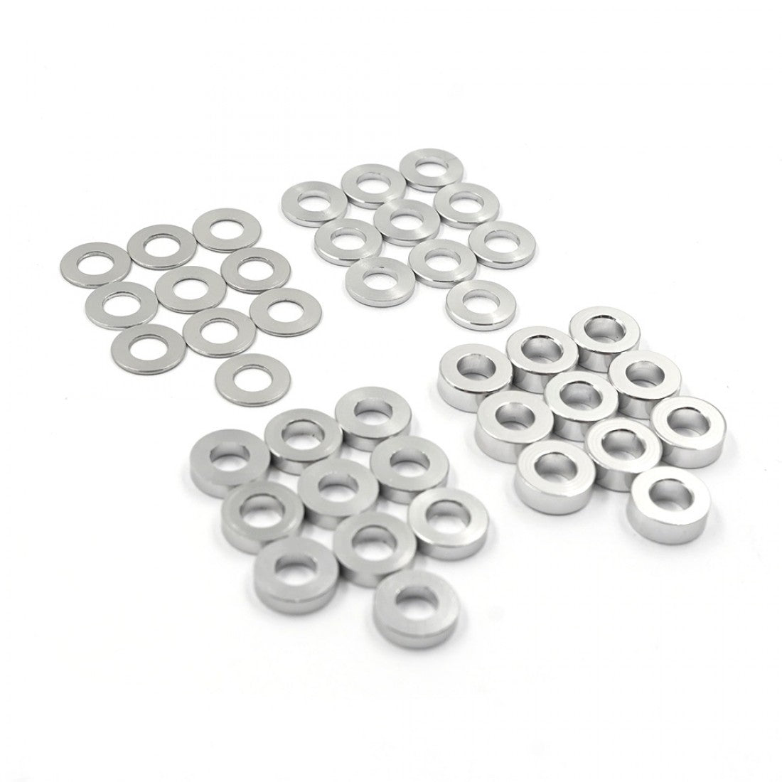 Yeah Racing Aluminium M4 X 8mm Flat Washer 0.5 / 1 / 2 / 3 mm 10pcs YA-0743SV