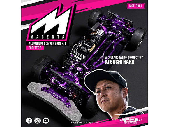 Yeah Racing Magenta Aluminum Conversion Kit For Tamiya TT02 Purple