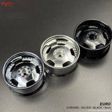 EURO (BIPPU) VIP Dish Style 1-10 Rims 8mm - Chrome Metallic Silver Gloss Black [Hayashi Garage]