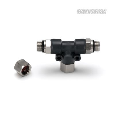 Airbrush T-Coupler G1/8 - 1 Female Block Nut HN014-00
