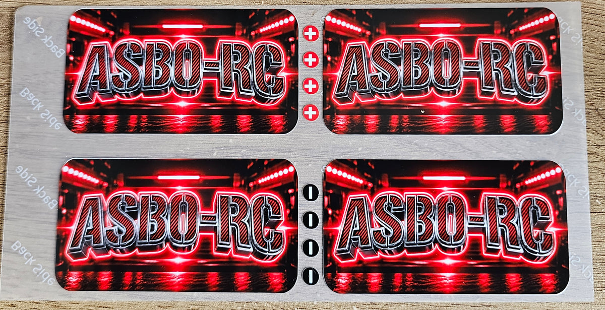 Asbo rc battery stickers