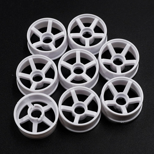 Yeah Racing Plastic Narrow Rim RWD Set 8.5mm X 20mm (Offset 0 +1 +1.5 +2) White For 1/28 Mini-Z WL-0184WT