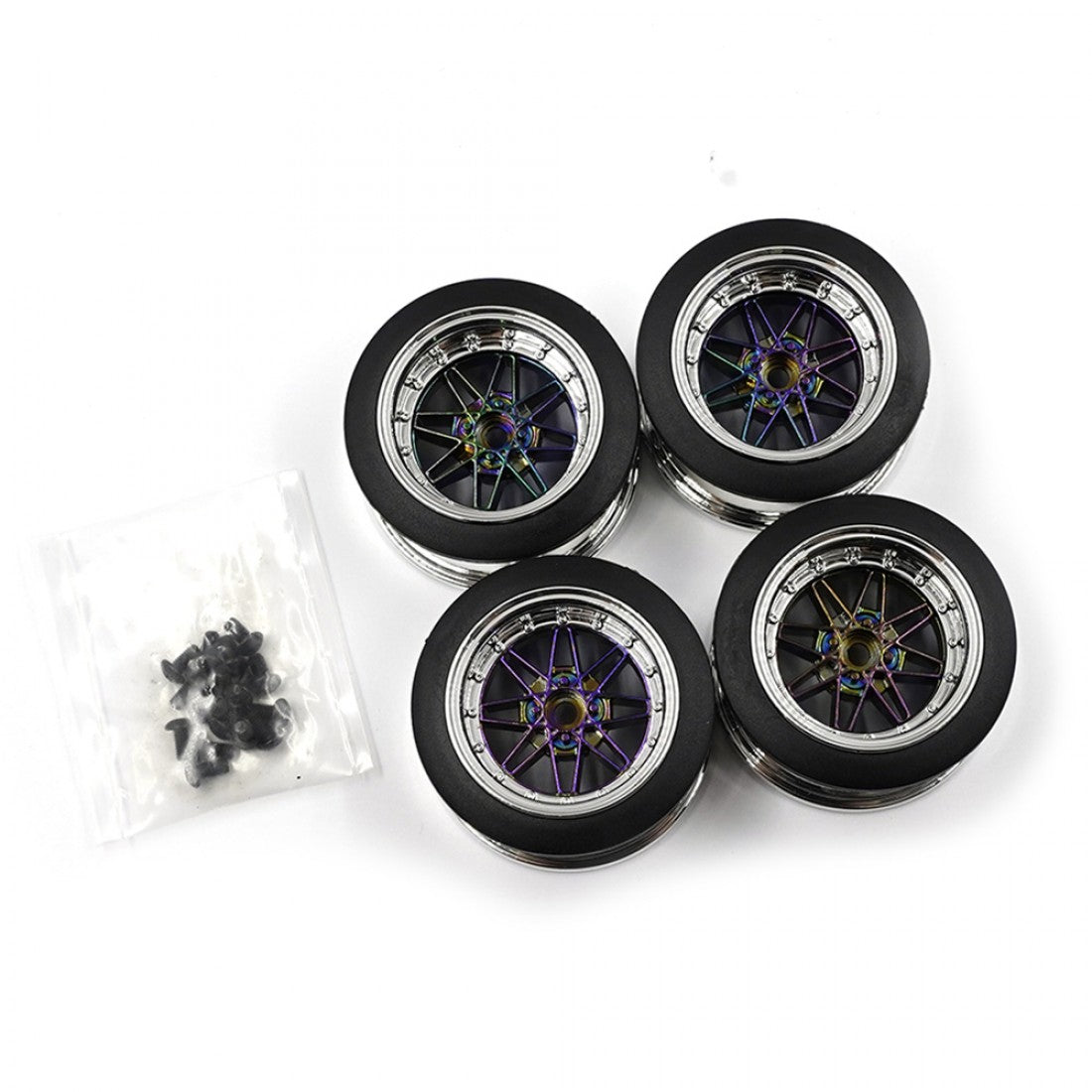3Racing SAK-D545/CH Chrome Rim Set Sakura D5 Lite & MR Chrome [SAK