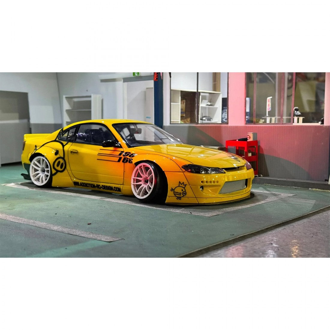 Addiction RC ad-hb21 Nissan Silvia S15 Rocketbunny Clear Body Set