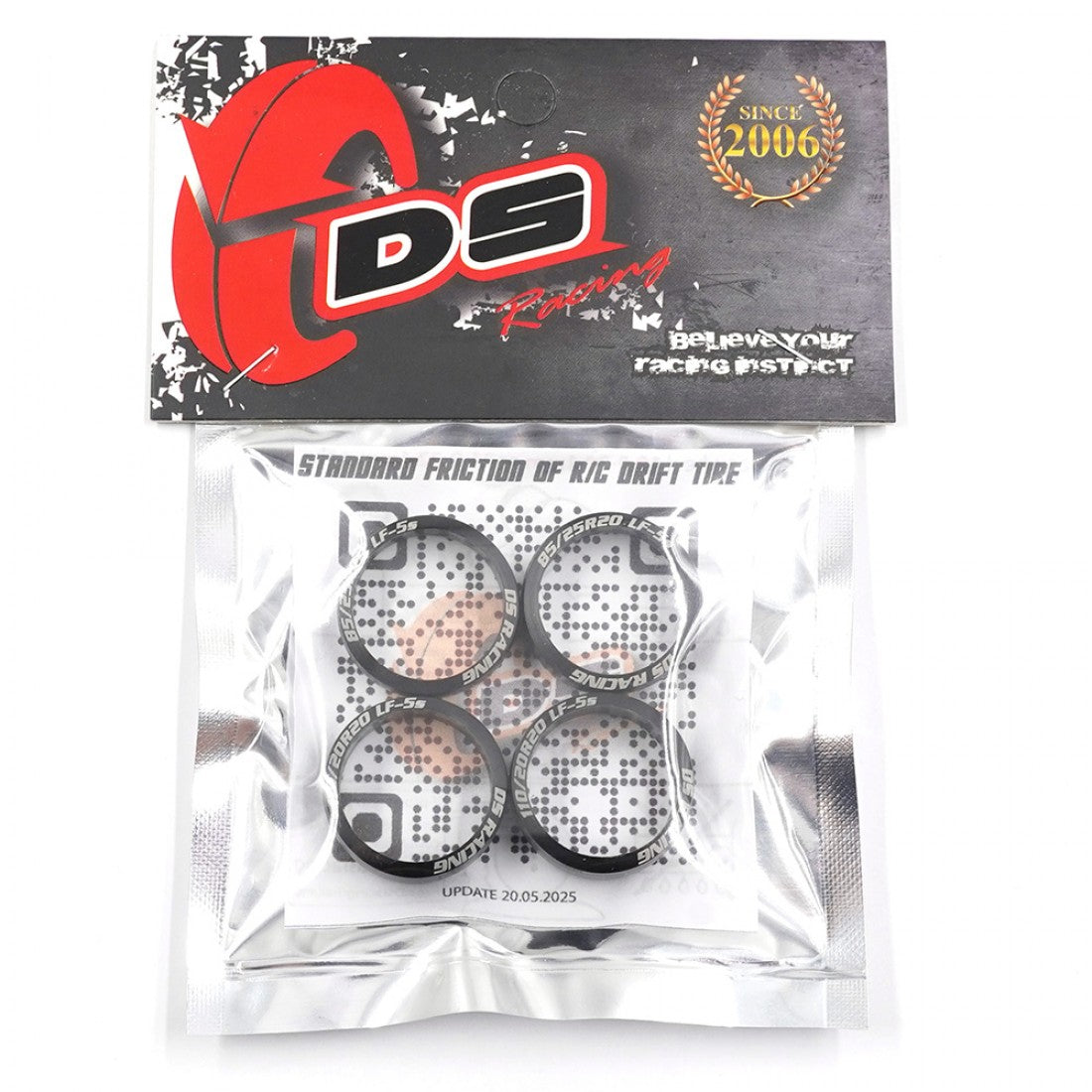 DS Racing LF5S OD 24.5mm ID 20mm Mini Drift Tire 4 pcs Black For Mini-Z Drift MI20-24.5-LF5SNW