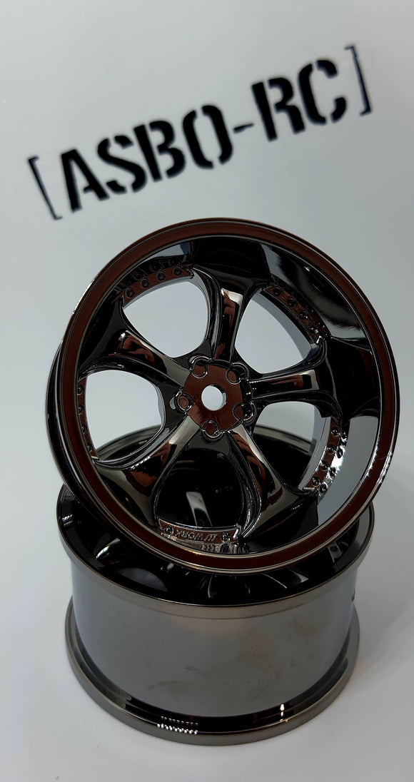 Overdose / OD2728B / Work VS KF / Color: Black Metal Chrome / Offset: 7mm 5mm  2pcs