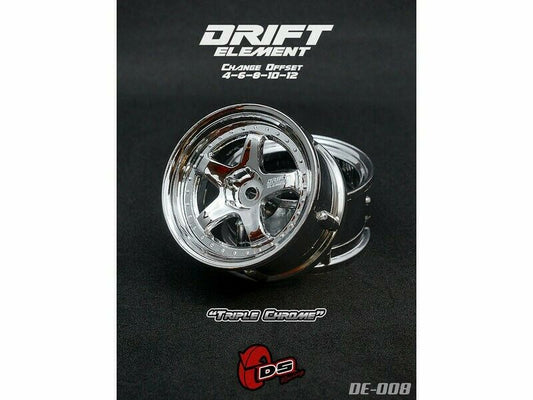 DS Racing Drift Wheels - Triple Chrome (Set of 2)