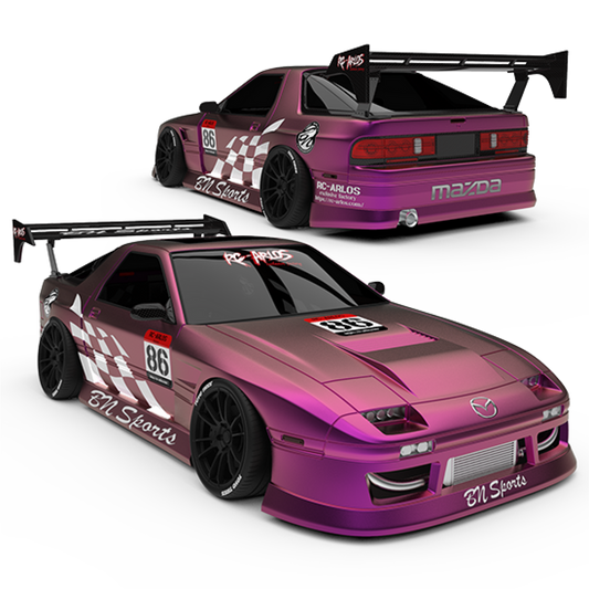 Mazda RX7 FC BN Sports Body Shell, 202mm - Clear Unpainted