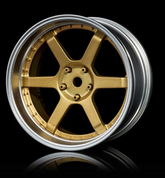 MST / 832108GD / 106 Wheel Set - Adjustable Offset (4pcs) / Color: Gold - Flat Silver